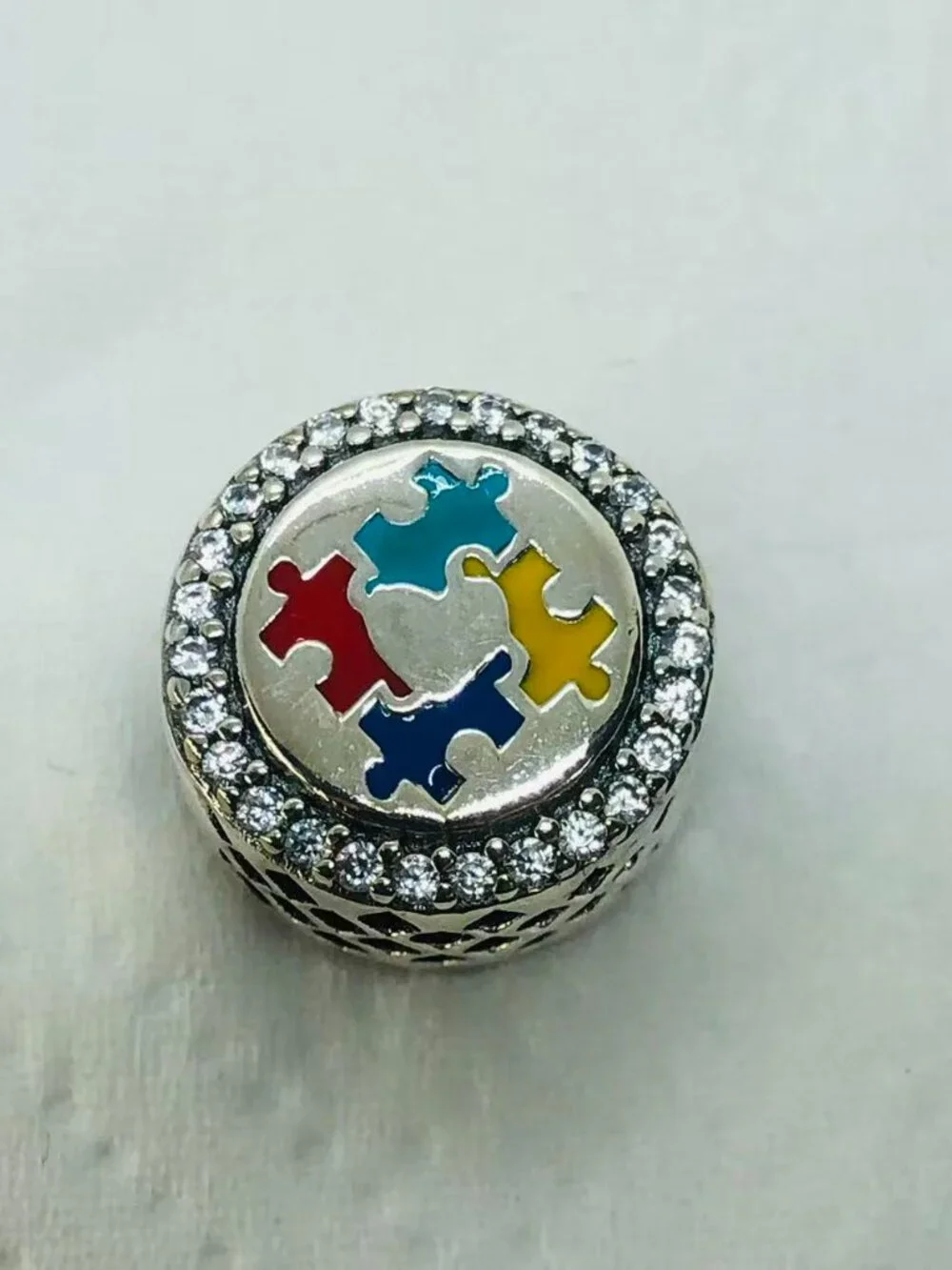✨ ✨Pandora Autism Awareness Puzzle Bead Charm S925 Silver with box